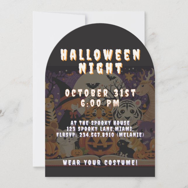 Invitation Spooky Season Magical Forest Creatures (Devant)