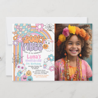 Invitation Spooky Vibes Hippie Halloween ANY AGE