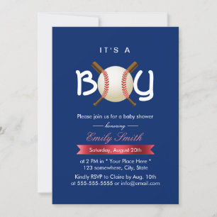Invitation Sport Baseball Thème C'est un Baby shower garçon