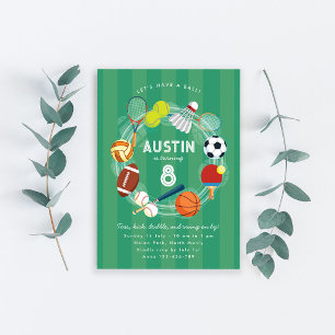 Invitation Sport Boy Ball Tout Stars Sports Anniversaire
