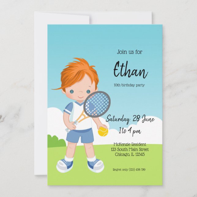 Invitation Sport de tennis (Devant)