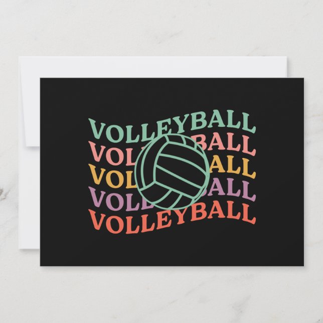 Invitation Sport de volley-ball rétro (Devant)