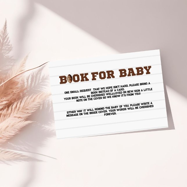 Invitation Sport Football book for baby request Card (Créateur téléchargé)