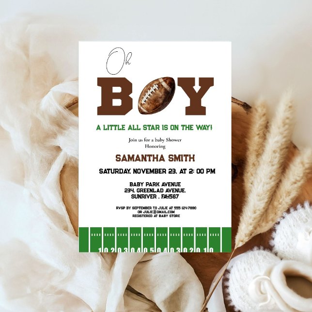 Invitation Sport Football Boy Baby shower Party (Créateur téléchargé)