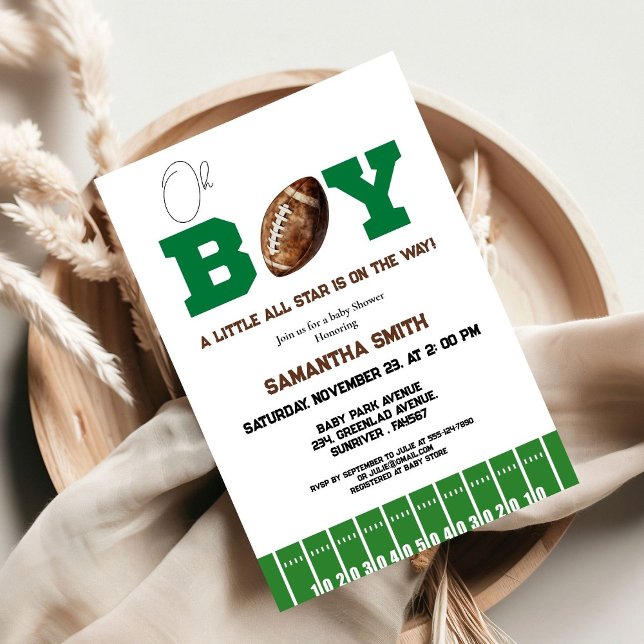 Invitation Sport Football Boy Baby shower Party (Créateur téléchargé)