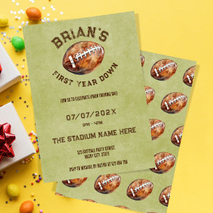 Invitation sport football première année bas garçon 1er anniv