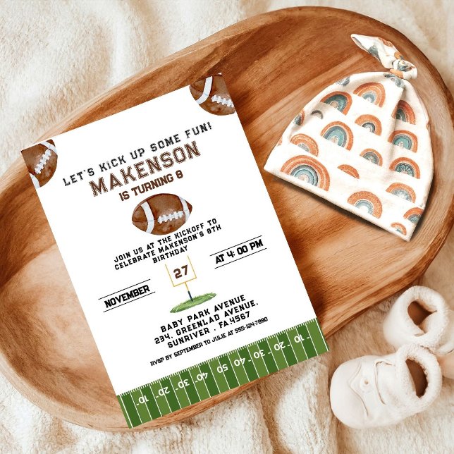 Invitation Sport Football  Second Birthday 8th year Down (Créateur téléchargé)