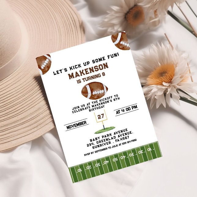 Invitation Sport Football  Second Birthday 8th year Down (Créateur téléchargé)