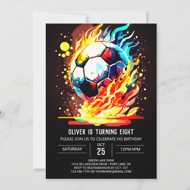 Invitation Sport mignon Football en ligne Anniversaire (Devant)