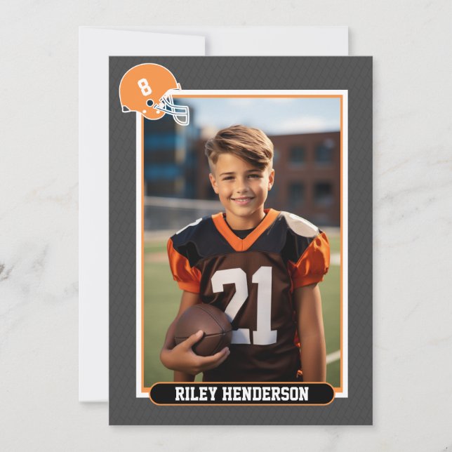 Invitation Sport Photo Football Party Anniversaire (Devant)