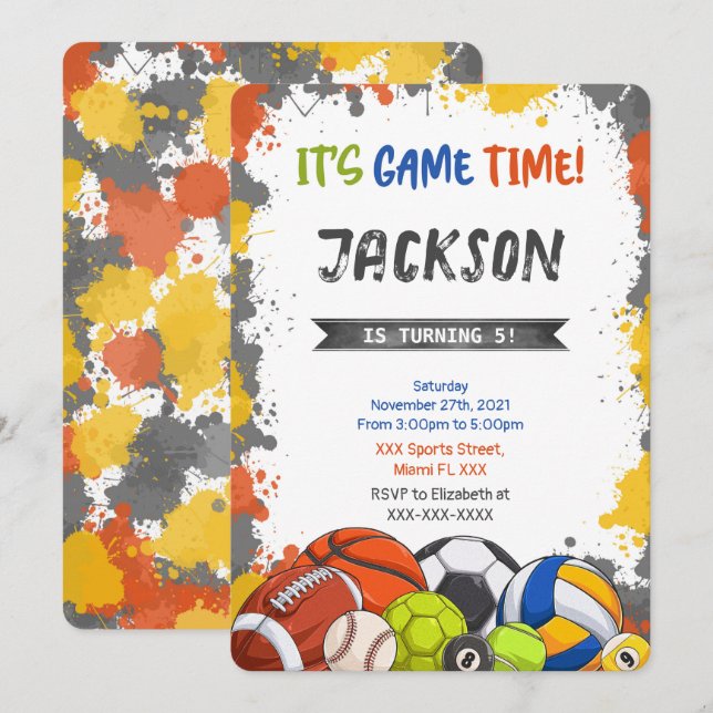 Invitation Sportive (Devant / Derrière)