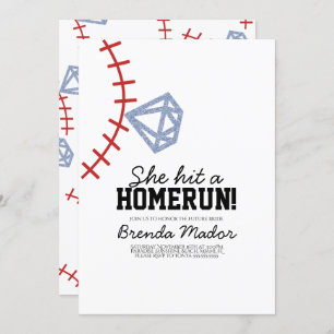 Invitation Sports Baseball Homerun Parties scintillant Fête d
