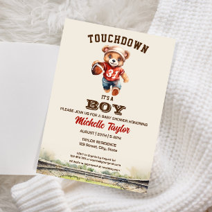 Invitation Sports Boy Football C'est un garçon Baby shower Ou