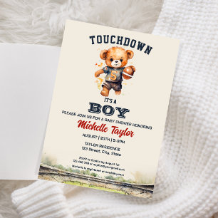 Invitation Sports Boy Football C'est un garçon Baby shower Ou