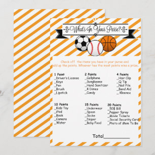 Invitation Sports ce qui est dans votre jeu de baby shower de