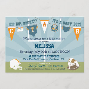 Invitation Sports du football - baby shower orienté