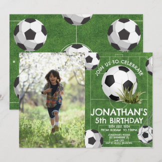 Invitation Sports Enfants Soccer Anniversaire de la fête phot