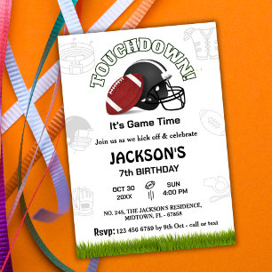 Invitation Sports football toucher enfants gameday 7e anniver