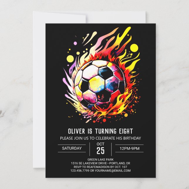 Invitation Sports modernes Soccer imprimable Anniversaire (Devant)
