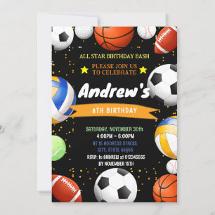 Invitation Sports personnels Anniversaire pour enfant Invitat