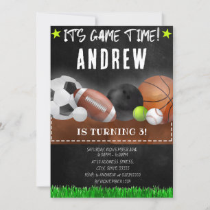 Invitation Sports personnels Anniversaire pour enfant Invitat
