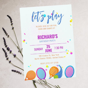 Invitation Sports Pickleball fête d'anniversaire