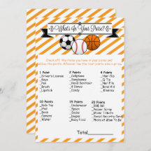 Sports Qu'est-ce que votre sac à main jeu de Baby