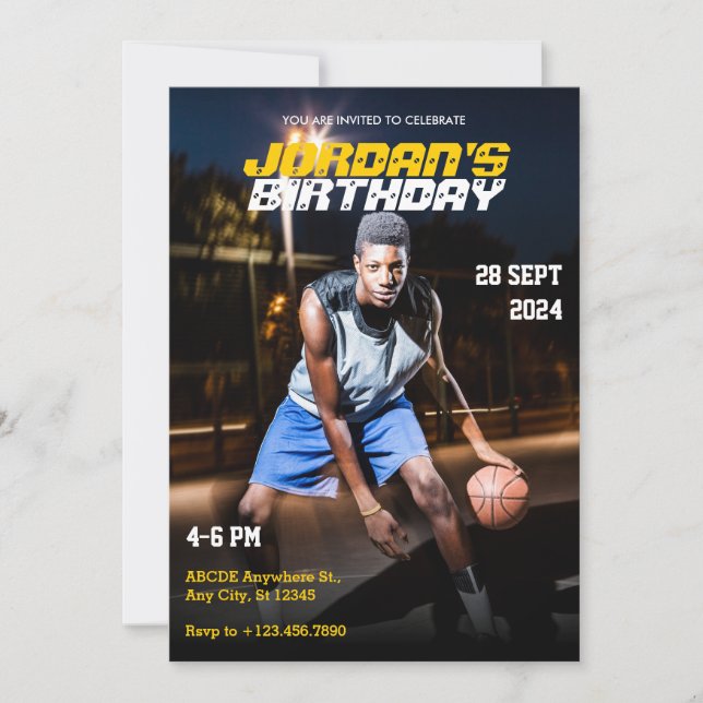 Invitation Sports sportifs modernes Anniversaire Photo Magazi (Devant)