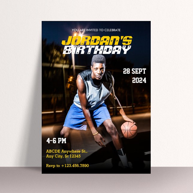 Invitation Sports sportifs modernes Anniversaire Photo Magazi (Créateur téléchargé)