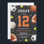 Invitation Sports Thème Garçons Fête d'Anniversaire Moderne<br><div class="desc">Plus de divertissement Thème Anniversaire Invitations Thèmes dans le Little Bayleigh Store!</div>