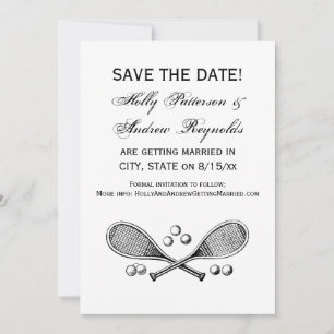 Invitation Sports Vintage Croisé Tennis Racquet Tennis Balls