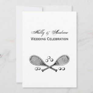 Invitation Sports Vintage Croisé Tennis Racquet Tennis Balls