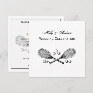 Invitation Sports Vintage Raquettes de Tennis Croisées Balles