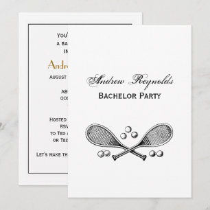 Invitation Sports Vintage Raquettes de Tennis Croisées Balles