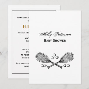 Invitation Sports Vintage Raquettes de Tennis Croisées Balles