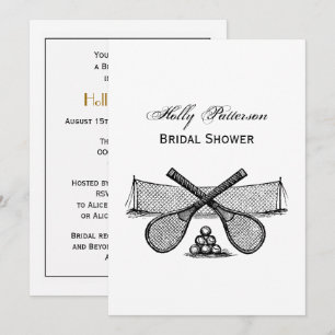 Invitation Sports Vintage Tennis Net, Raquettes Croisées, Bal
