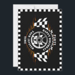 Invitation Sports Voiture Racing À damiers Fête du Drapeau<br><div class="desc">Design coloré de course pour personnaliser pour toute fête d'anniversaire de course. Consultez mes cadeaux de course et mes fournitures de fête à l'adresse www.zazzle.com/basereality</div>