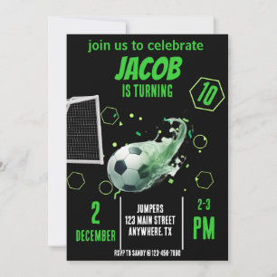 Invitation Sports Voler Soccer Objectif Anniversaire Invitati