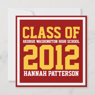 Invitation Sporty Girl Jersey Uniform Red Graduation Party