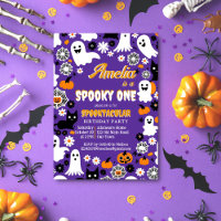 Sppoky un anniversaire d'Halloween marguerites rét