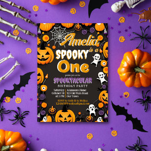 Invitation Sppoun un anniversaire d'Halloween rétro super