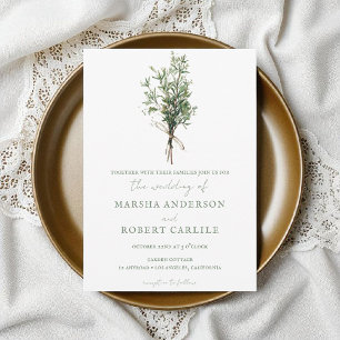 Invitation Sprigs de romarin avec Mariage Twine
