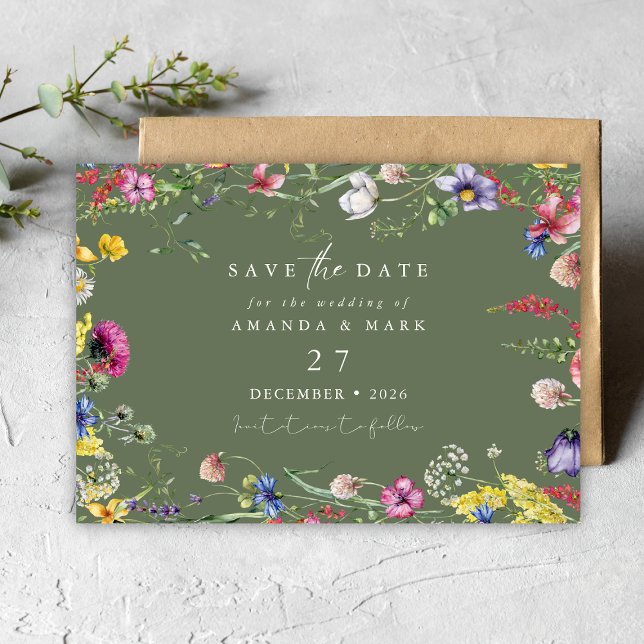 Invitation Spring Boho Chic Colorful Wildflower Wedding  (Créateur téléchargé)
