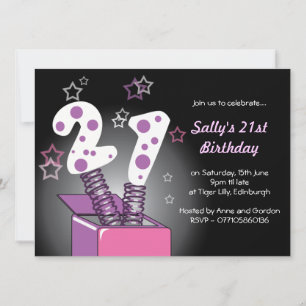 Invitation Spring Box 21st Birthday Party - rose & violet