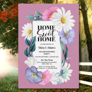 Invitation Spring Floral Home Sweet Home Housewarming Party