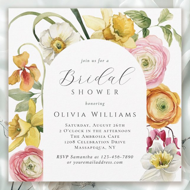 Invitation Spring Garden Bright Floral Bridal Shower  (Créateur téléchargé)
