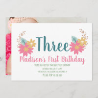 Spring Garden Floral Pink Party 3e anniversaire