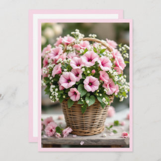 Invitation Spring Petunias in Pink Personalize Party