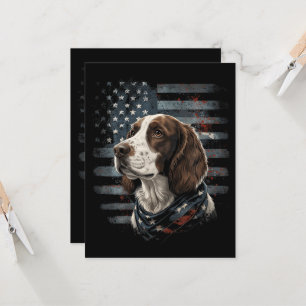 Invitation Springer Spaniel Chien Drapeau Américain