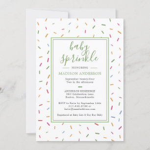 Invitation Sprinkles colorés Baby Sprinkle Baby shower